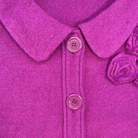 Semantiks Size S Merino Wool Jacket Floral Applique Button Front - Picture 5 of 9